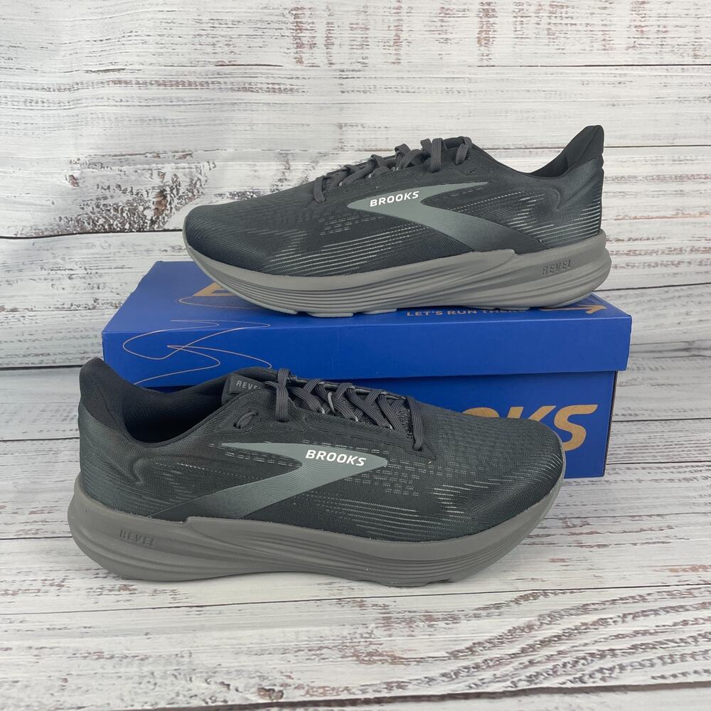 Brooks Revel 8 Mens Sz 12 2E Wide Running Shoes Primer Blackened Pearl